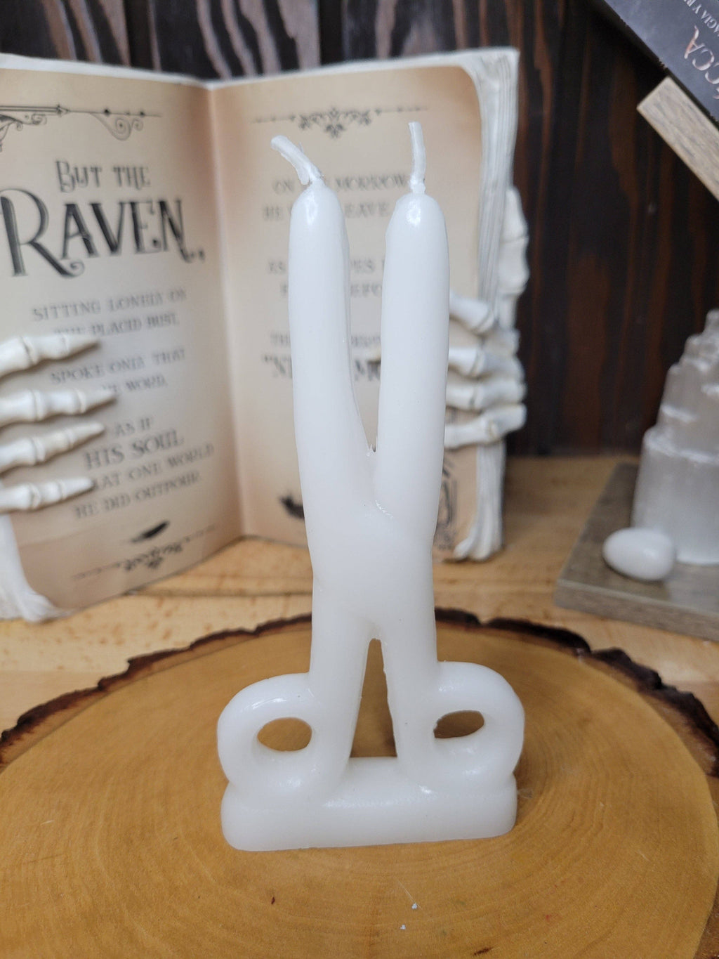 White Scissors shape candle- Cord cutting