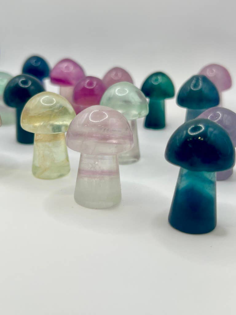 Fluorite Mushroom Carving - Freestanding Mushroom Carving