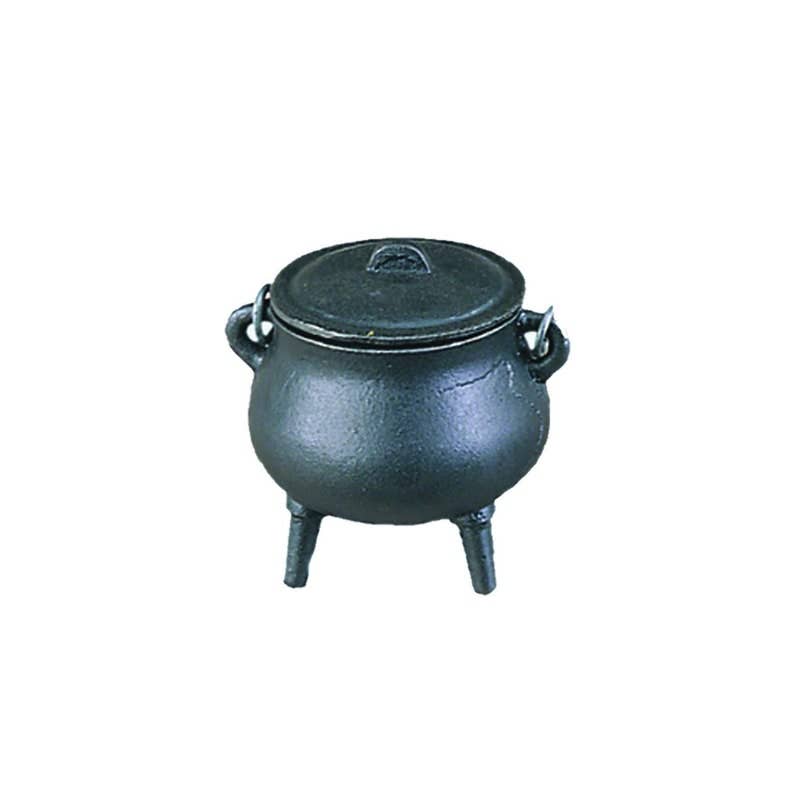 Cast Iron Cauldron w/ Lid - Mini Plain (3.5 in.)