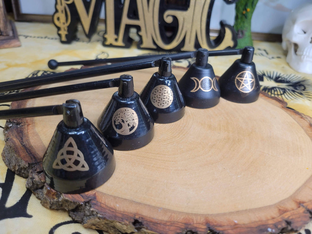 Handmade Iron Mini Snuffer ,Triple Moon Snuffer, Pentacle Sn