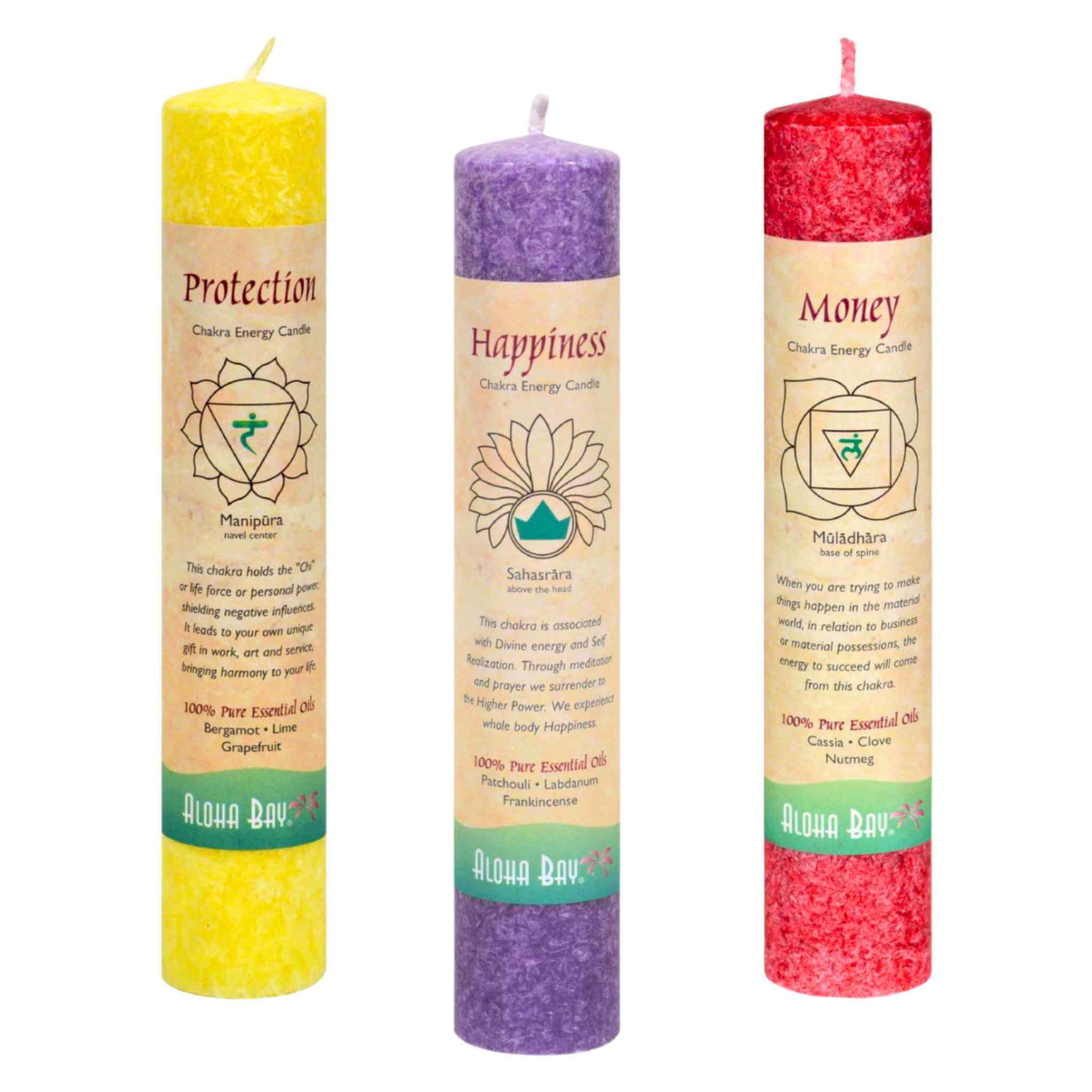 Aloha Bay 7 Chakra Energy Pillar Candle.