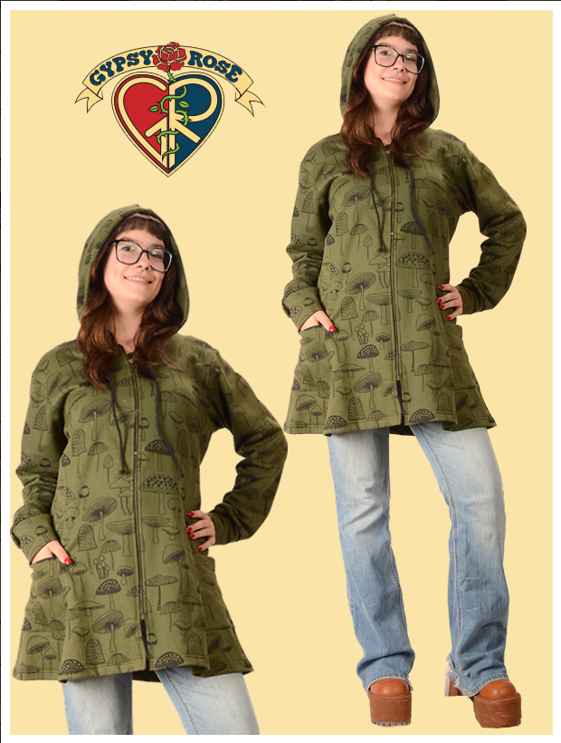 Cotton Mushroom Print Heavy Weight Jacket