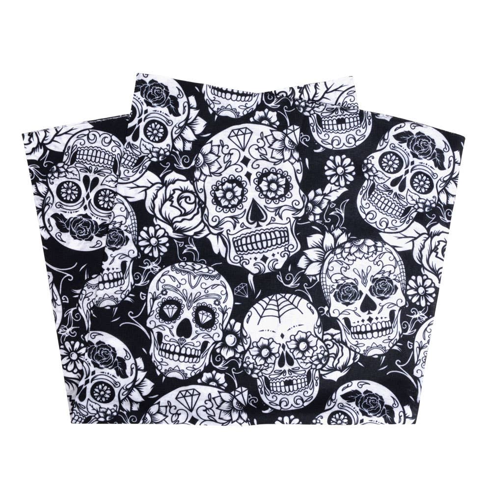 Black And White With Skull Full Size Bandana 4158
