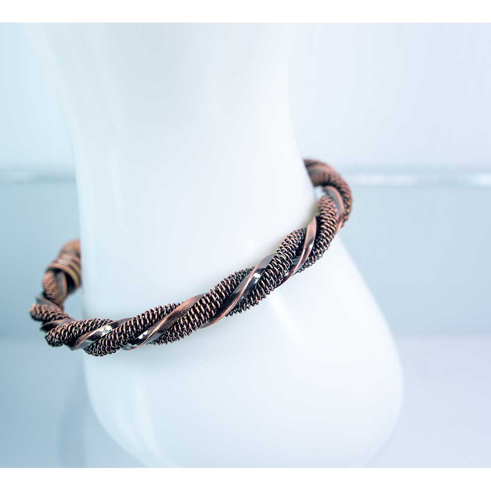 Magnetic Brass Twist Bangle w/ 2 Magnets (Each)