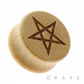 STAR ENGRAVED ORGANIC WOOD SADDLE FIT PLUG