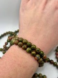 Unakite Crystal Bracelet - 8mm Bead