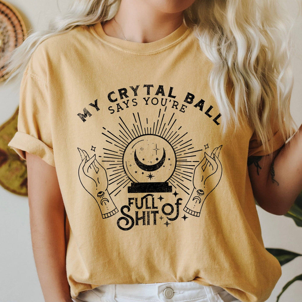 My Crystal Ball Says Retro Halloween T-shirt Black Print