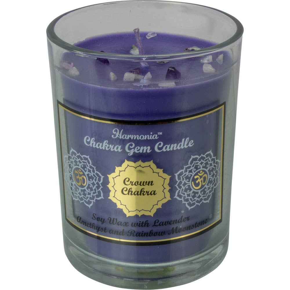 Harmonia Soy Gem Candle - Crown Chakra - Amethyst & Rainbow