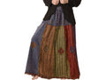 OVERDYE COTTON STRIPE FRINGE MIRROR WORK SKIRT