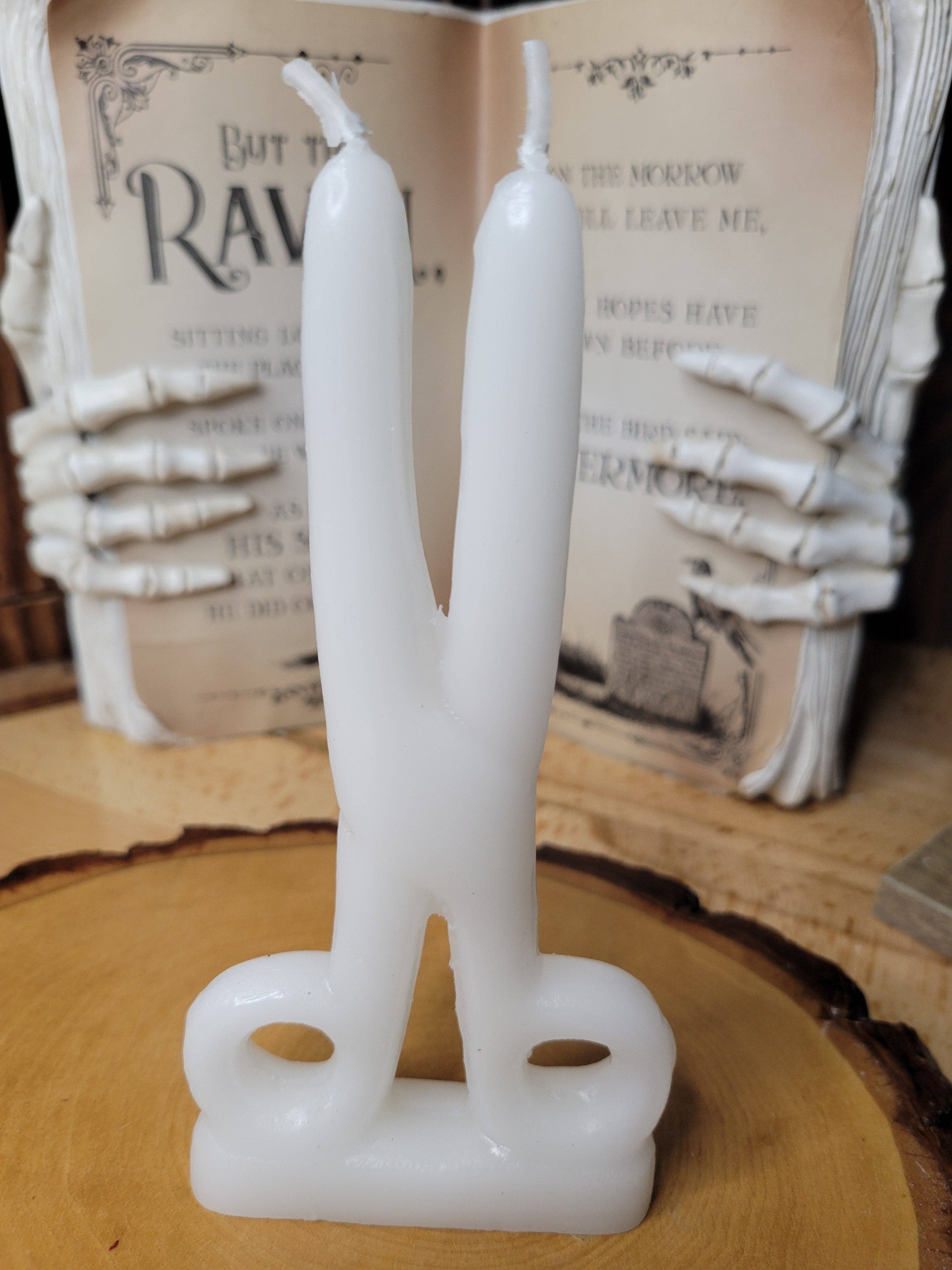 White Scissors shape candle- Cord cutting