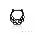 LOTUS LEAF PATTERNED HOOP SEPTUM CLICKER