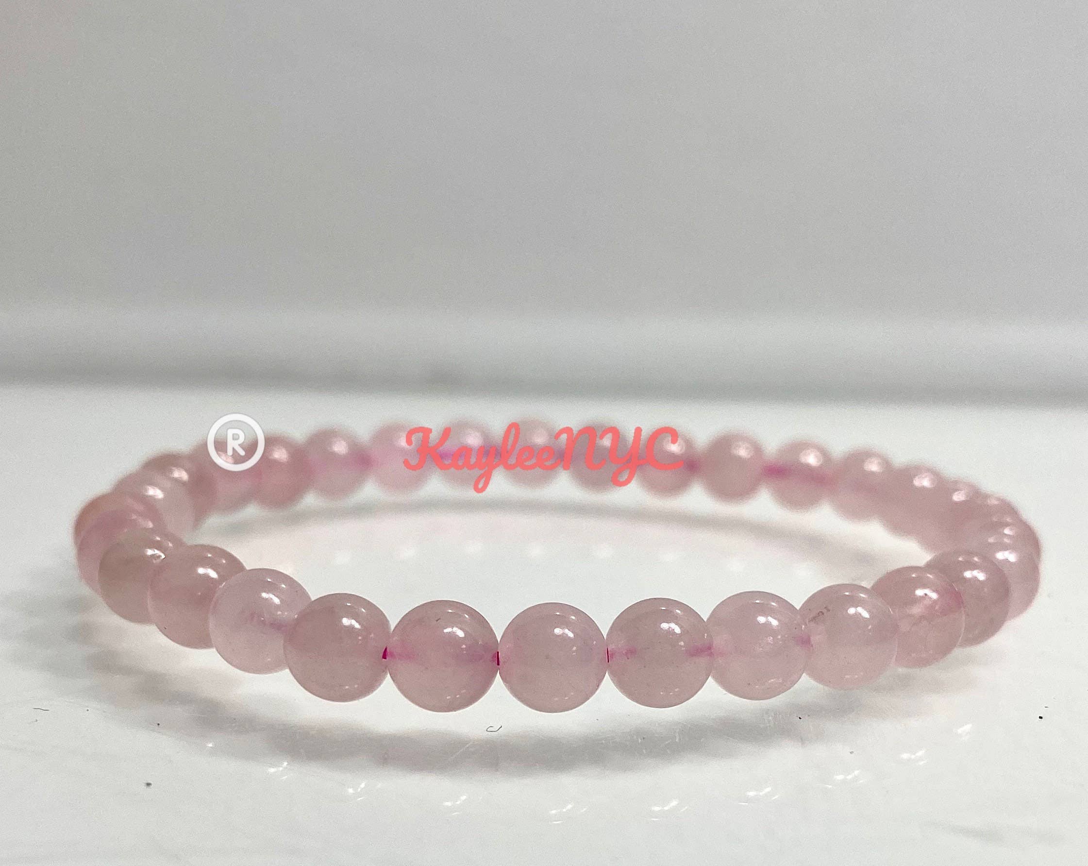 Natural Rose Quartz 6mm 7.5” Crystal Healing Stretch Bracele