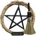 Protection Wreath w/ Wicca Broom - Pentacle