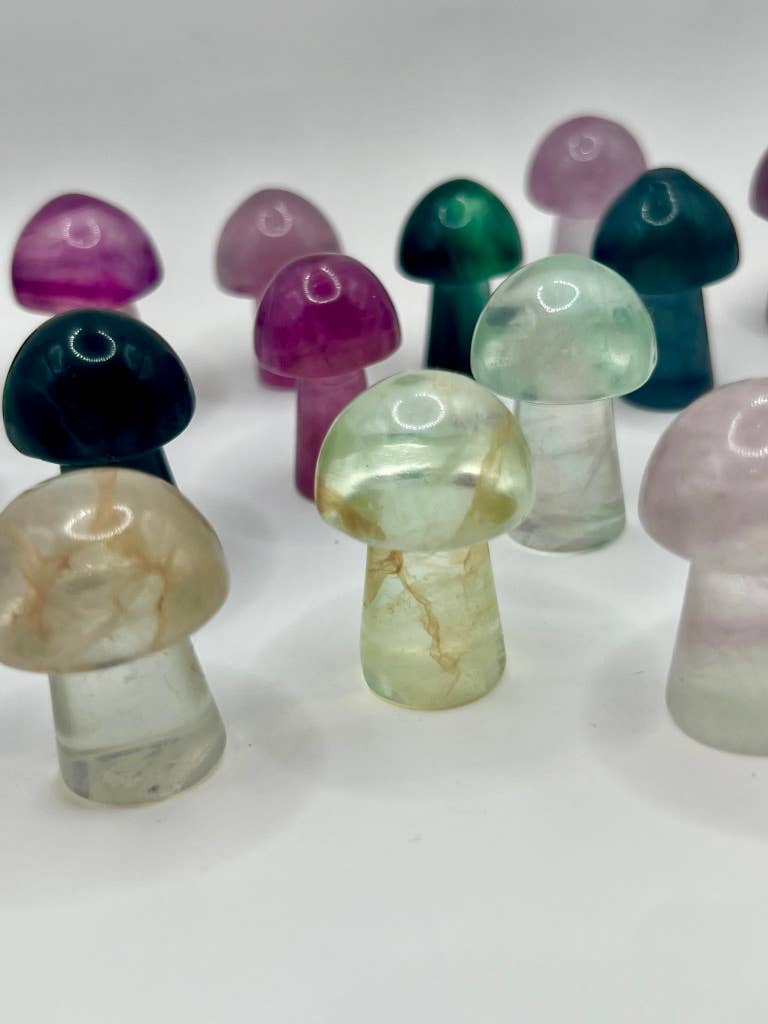 Fluorite Mushroom Carving - Freestanding Mushroom Carving