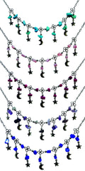 Stone Chip Moon And Star Charm Anklet