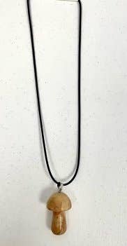 Semi Precious Stone Small Mushroom Necklace
