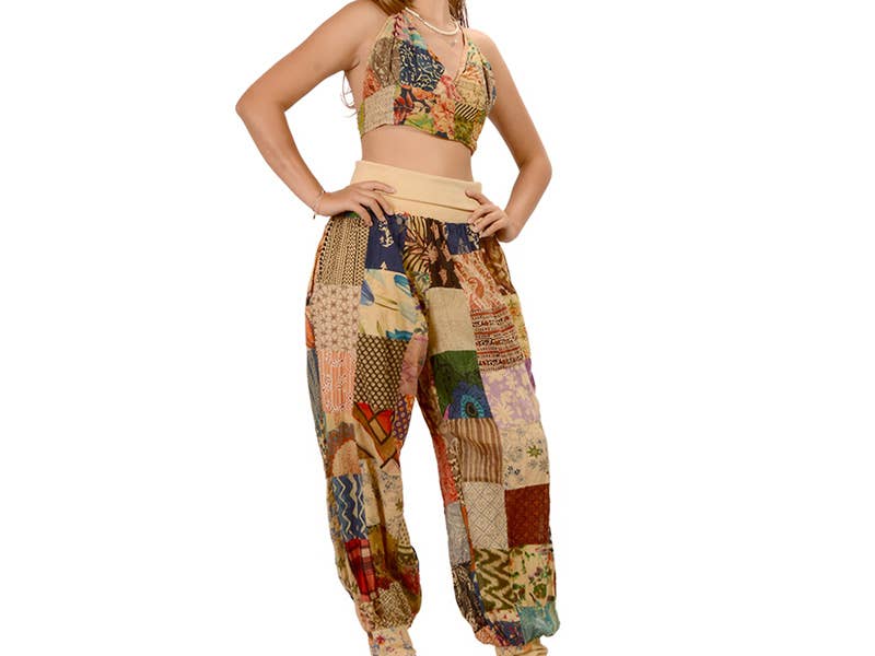 Band On The Run Yoga Waistband Patchwork Harem Pants