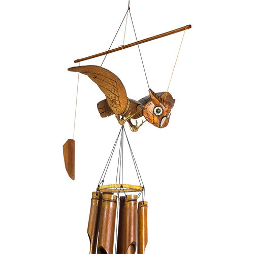 Bamboo Windchime Animated - Owl