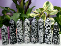 Natural Snowflake Obsidian Obelisk Tower