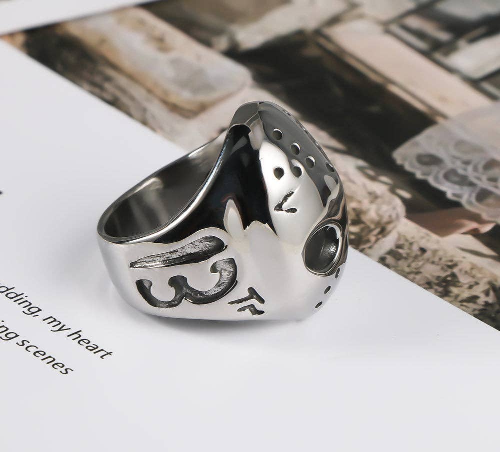 Punk Skull Titanium Steel Ring Men's Unisex Adjustable Ring