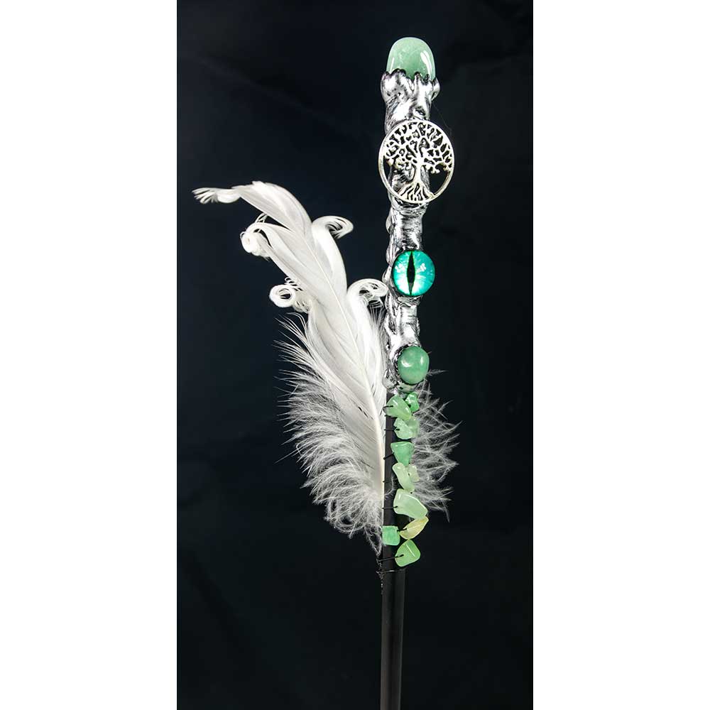 Magic Wand - Green Aventurine Blue Dragon Eye & Tree