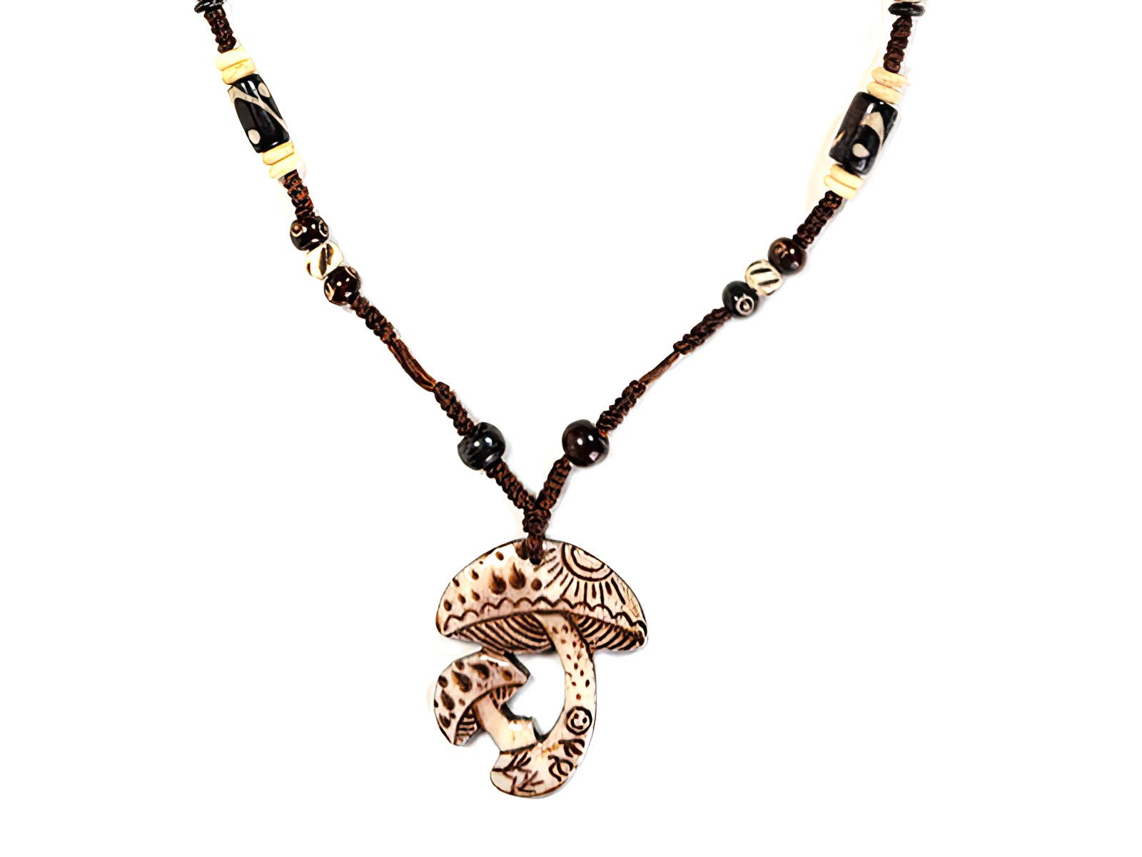 MAGIK MUSHROOMS BONE NECKLACE