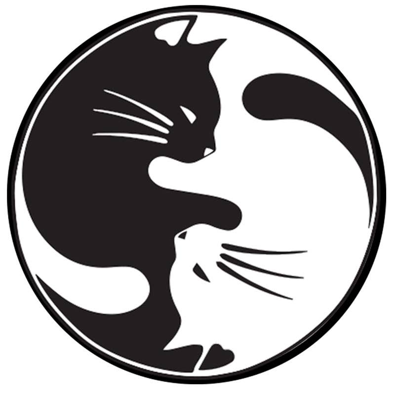 Yin Yang Cat Embroidered Patch