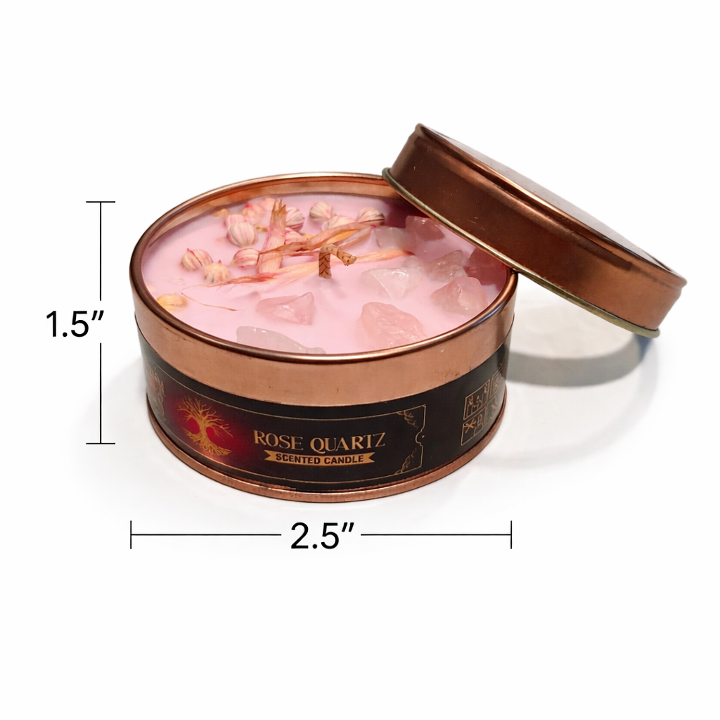 Rose Quartz Crystal Smudge Candle