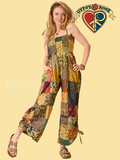 Patchwork Cotton Print Cinche Leg Jumper