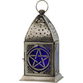 Glass & Metal Lantern Pentacle Cobalt & Purple (Each)
