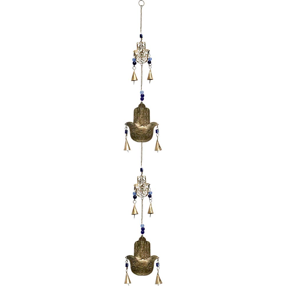 Brass Bell Chime String - Fatima Hands w/ Beads
