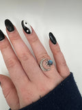Labradorite Sun & Moon Rings - Adjustable Crystal Rings