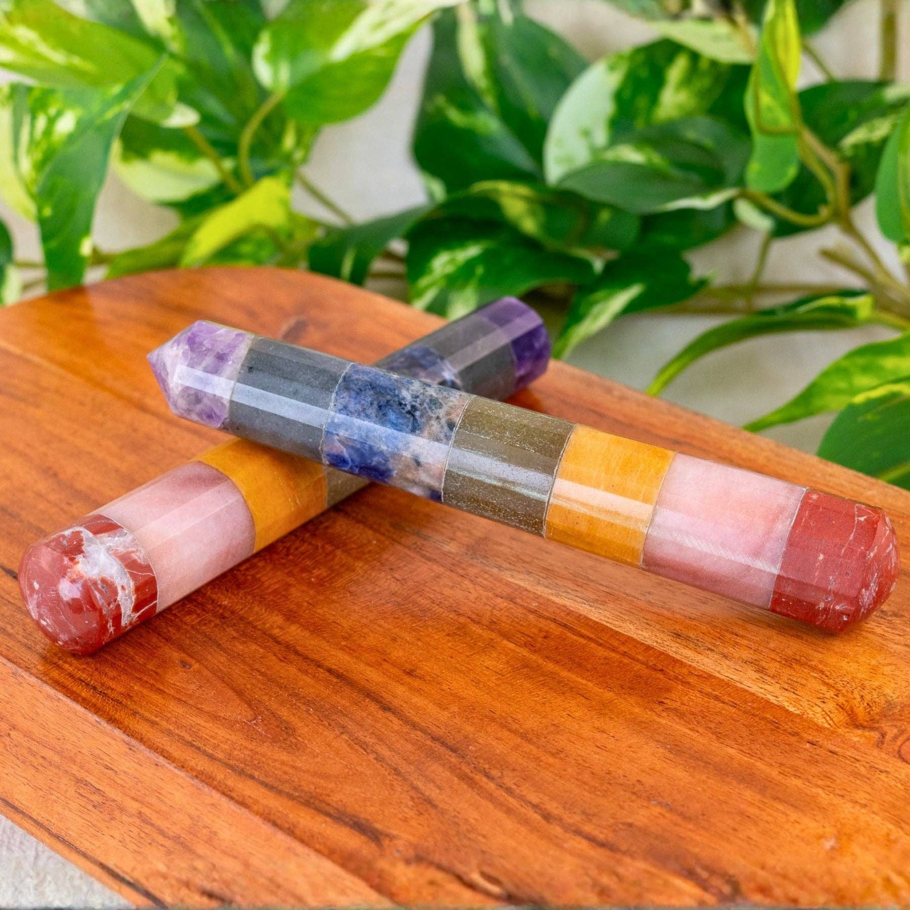 7 Chakra Faceted Wand