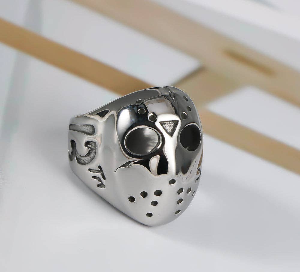 Punk Skull Titanium Steel Ring Men's Unisex Adjustable Ring