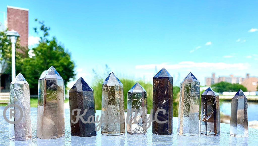 Natural Smoky Quartz Obelisk Point Crystal Natural Energy Healing