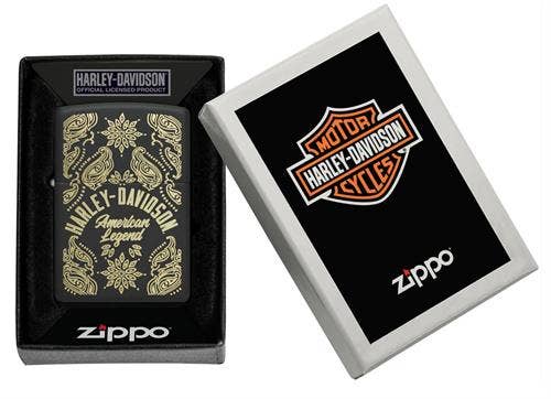 Harley-Davidson Laser Black Matte Zippo Lighter