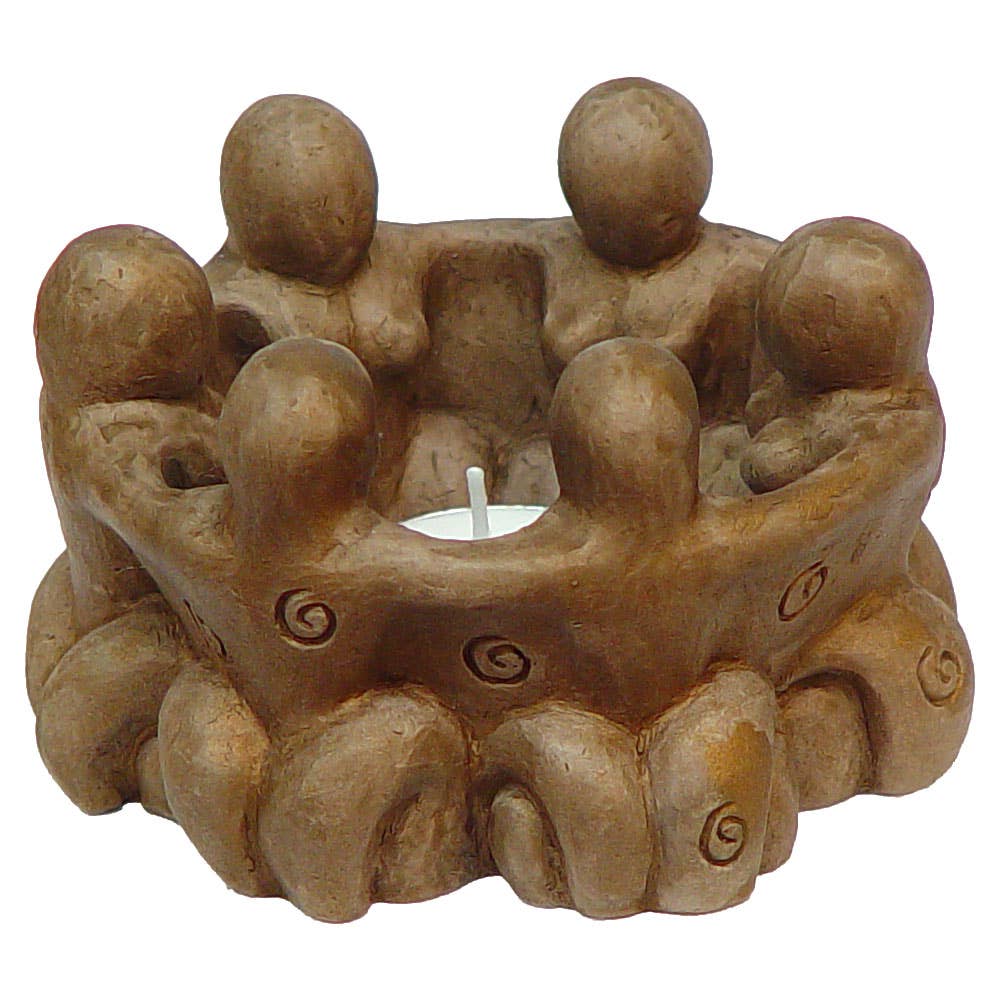 Gypsum Cement T-light Holder Circle of Goddesses (Each)