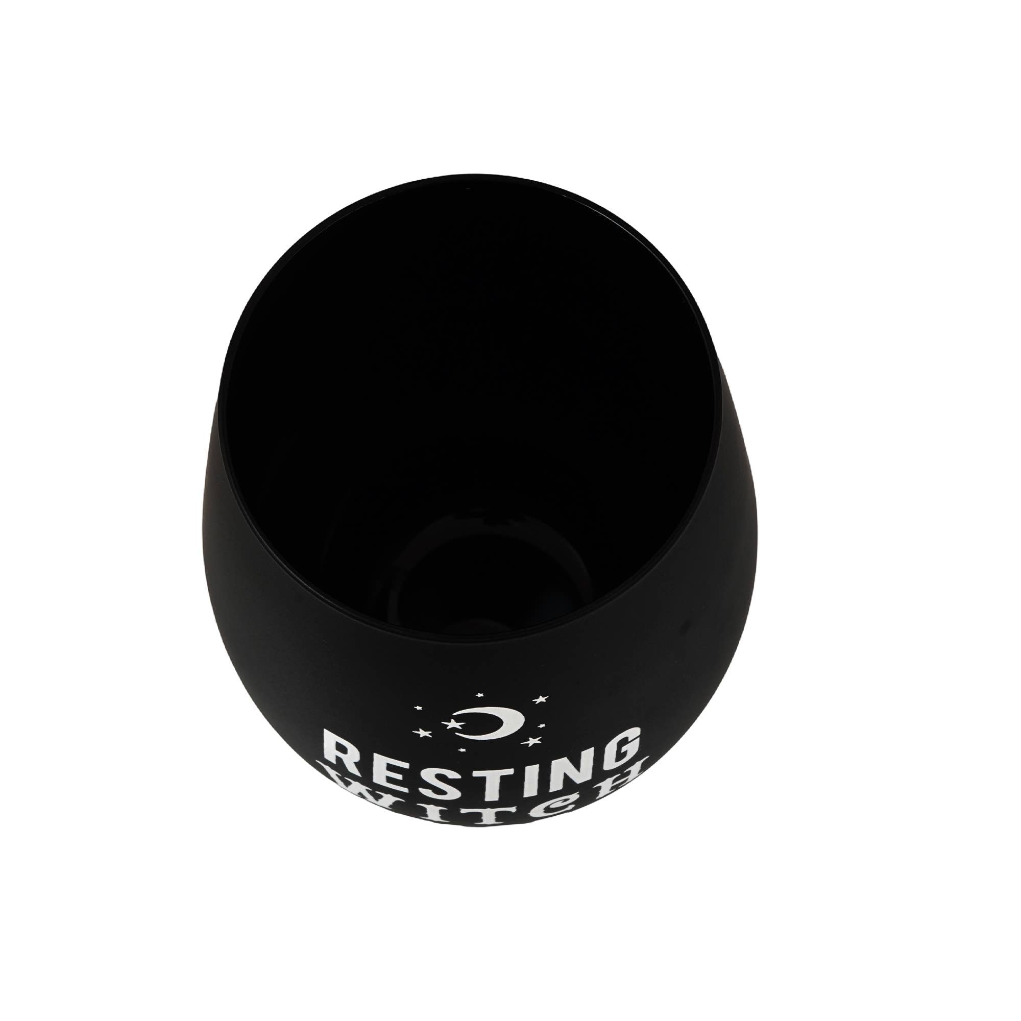 Resting Witch Face Stemless Wine Glass