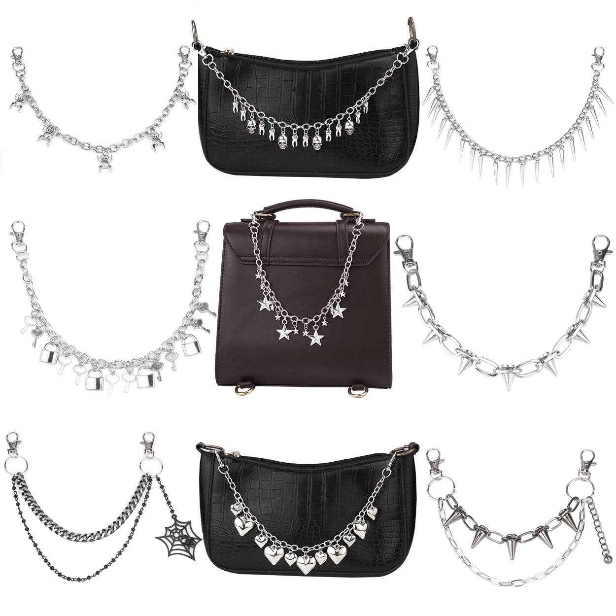 Trendy Crossbody Bag with Decorative Chains for Women
