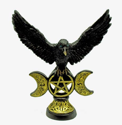 Flying Raven On Moon/Pentagram