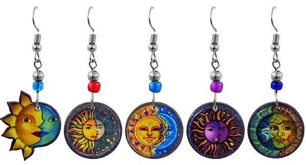 ACRYLIC SUN AND MOON EARRINGS