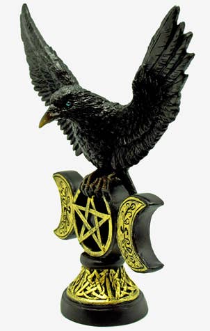 Flying Raven On Moon/Pentagram