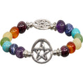 7 Chakra Elastic Bracelet w/ Pentacle