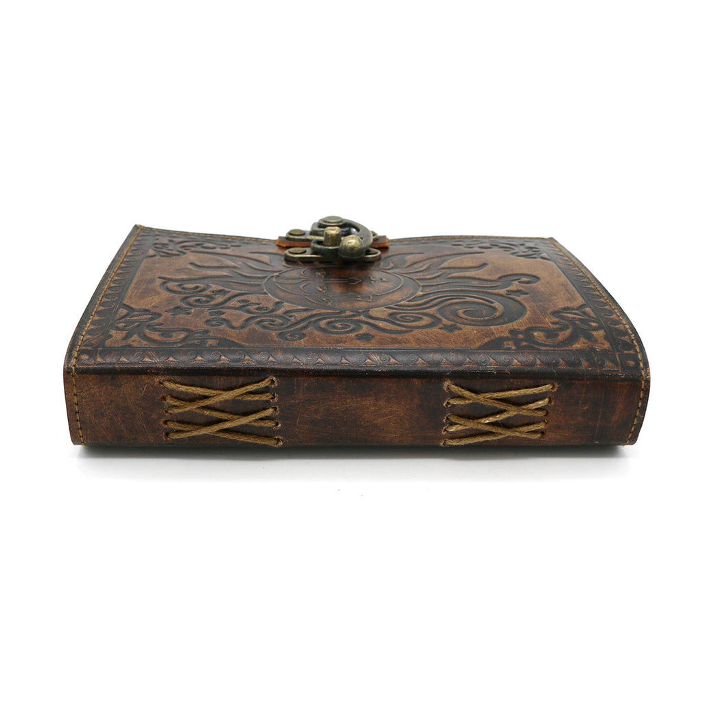 Embossed Celestial Blank Leather Journal (5 x 7 in.)