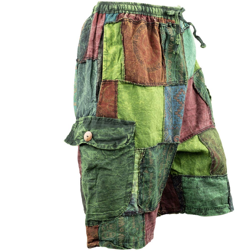 PATCHWORK 4 POCKET SHORTS--ASSORTED COLORS