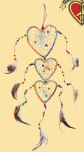 Dream Weavin' Triple Heart Colorful Hemp Dreamcatcher