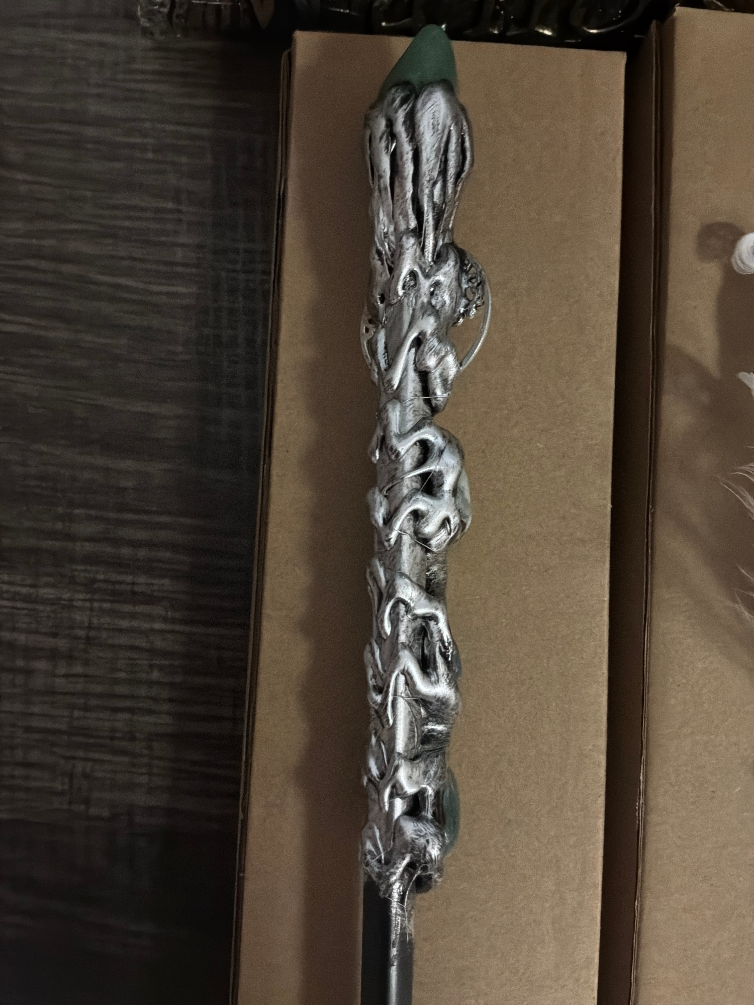 Magick Wand - Green Aventurine w/ Silver Tree of Life (Each)