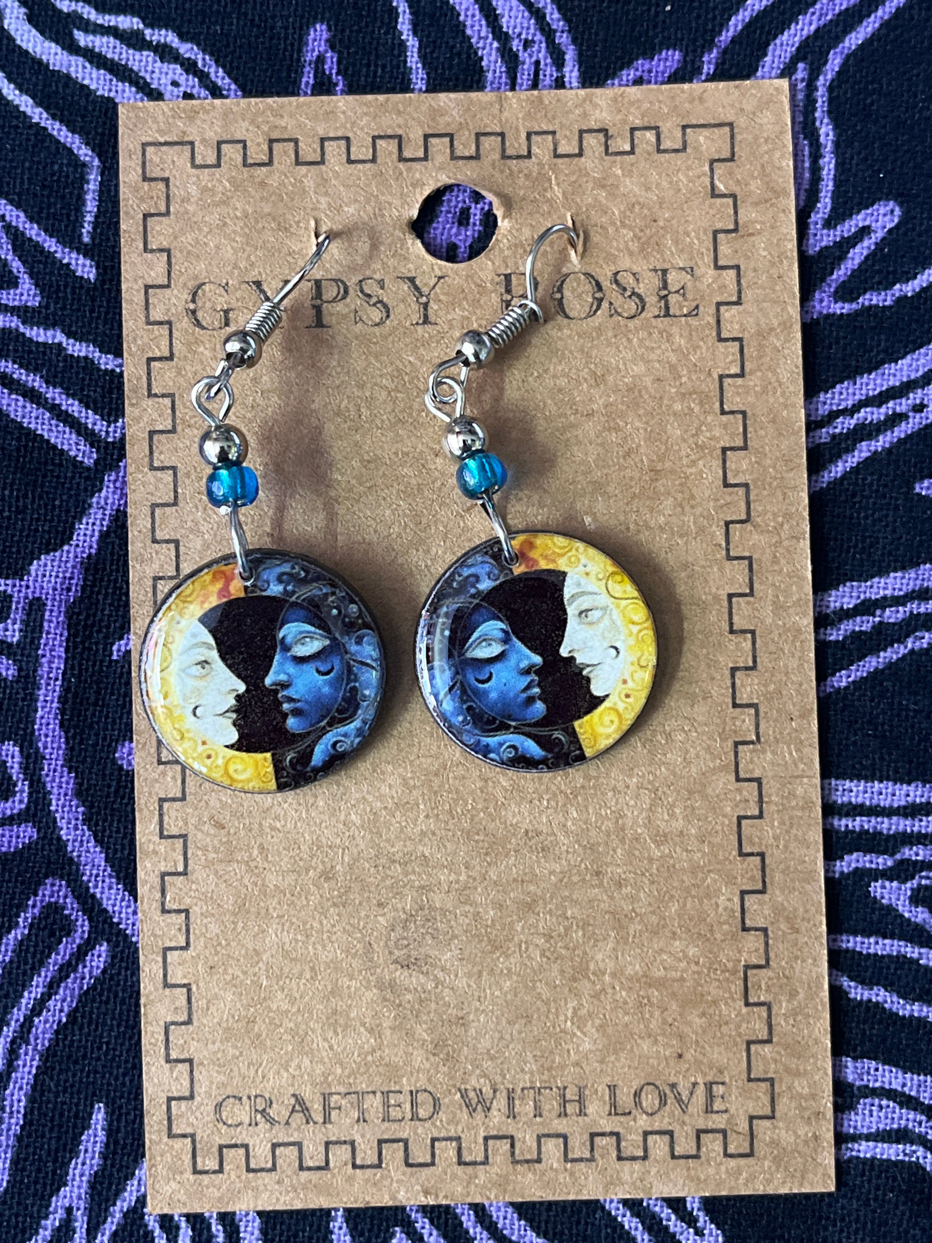 ACRYLIC SUN AND MOON EARRINGS