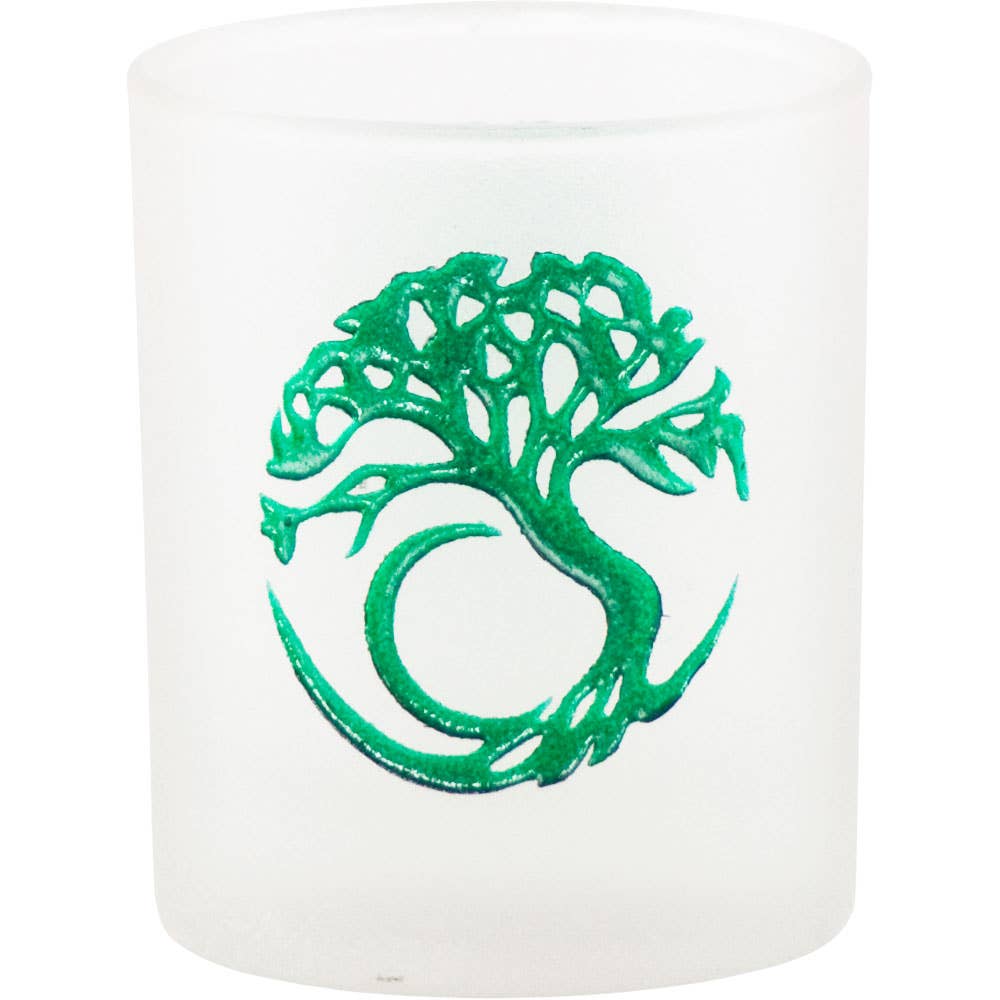 Etched Glass Votive Holder Tree of Life (Each)