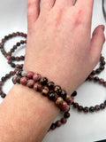 Rhodonite Crystal Bracelet - 8mm